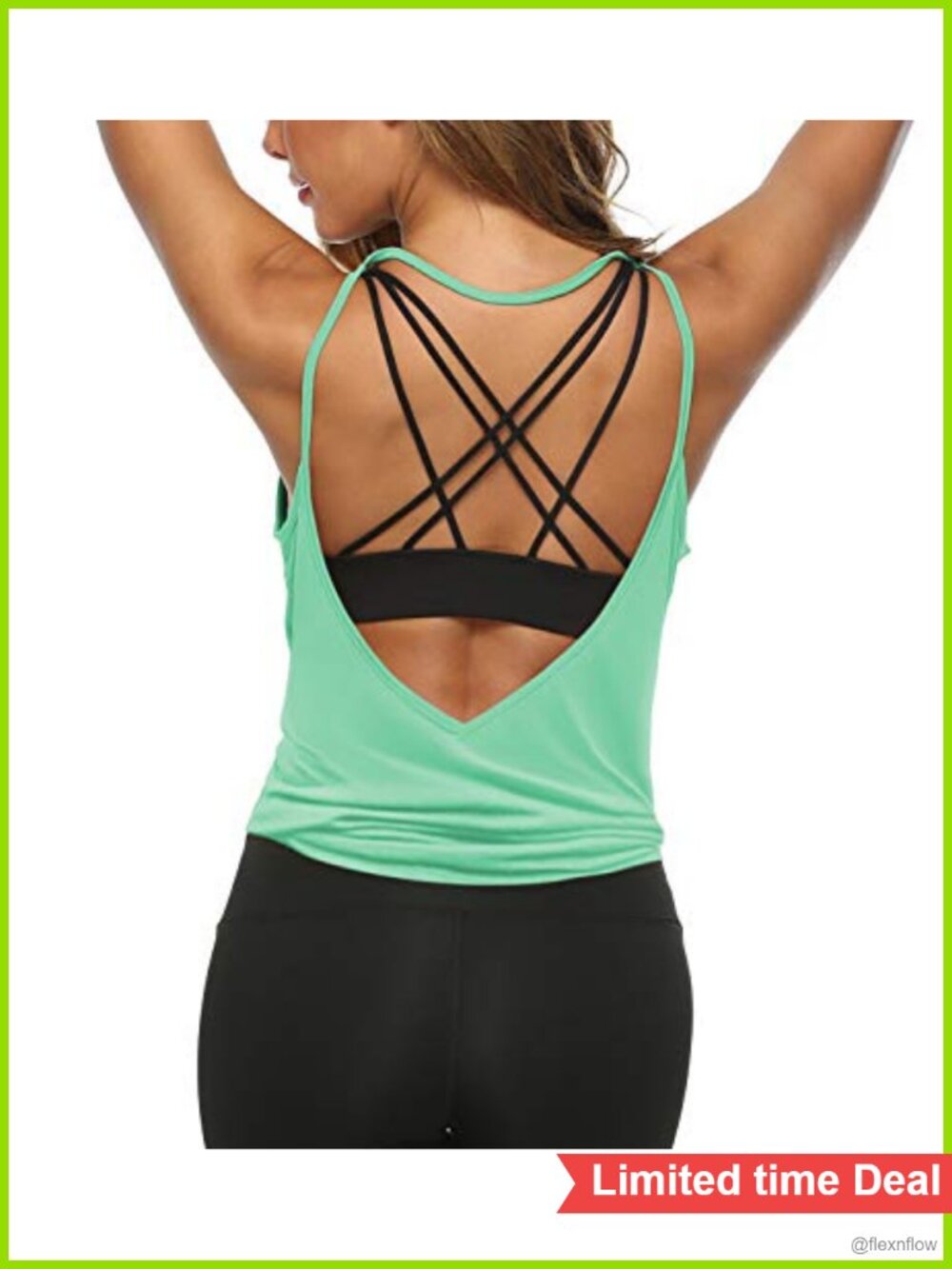 Women's Workout Tank Top Open Back Backless Sleeveless V-Neck Modal Blend
